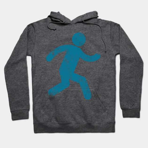 Distressed Running Stick Man Hoodie by terrybain